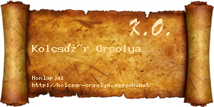 Kolcsár Orsolya névjegykártya