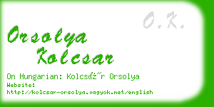 orsolya kolcsar business card